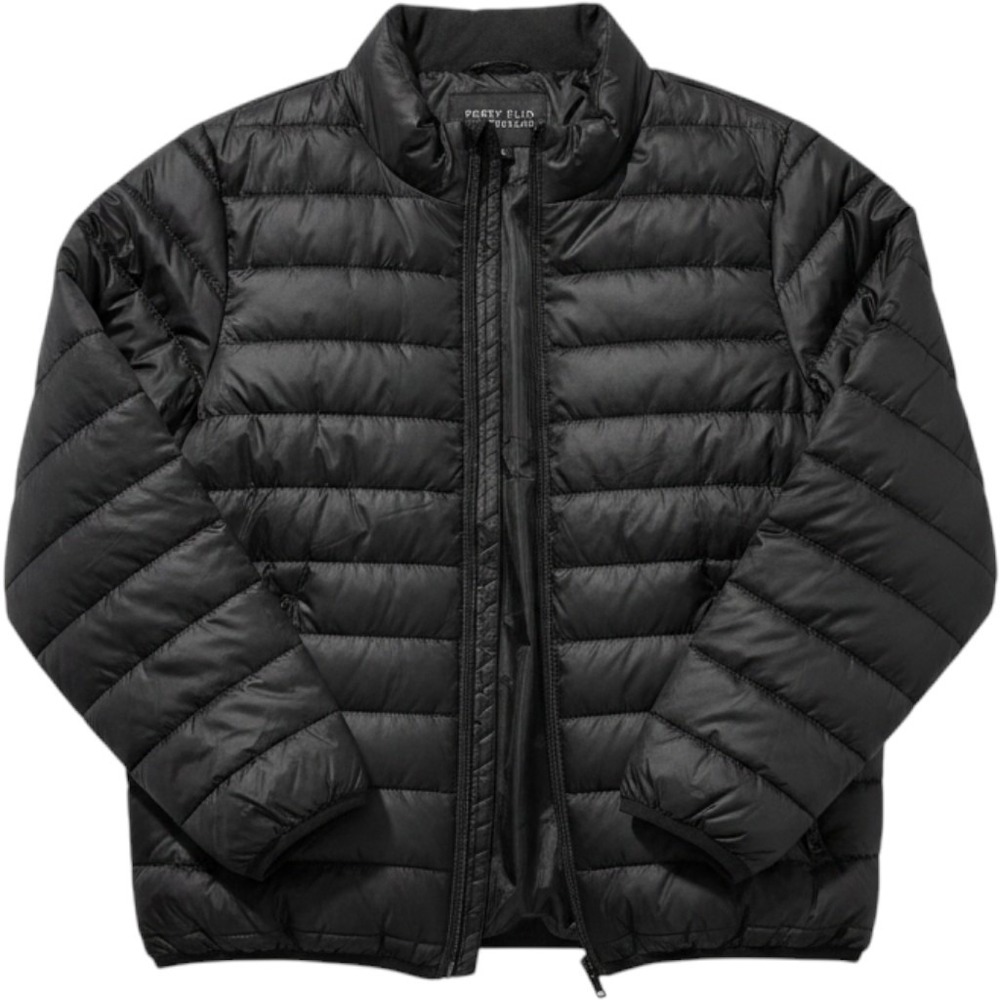 Perry Ellis Portfolio Mens Black Quilted Puffer Jacket XL PE070701 Mock Neck‎